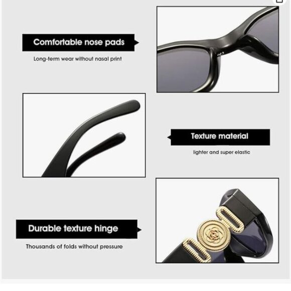Rectangle Retro Driving Glasses 90’s Vintage Fashion Irregular Frame main image 4